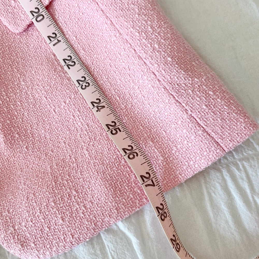 NWT SAKS Endless Rose Tweed Single Breast Blazer Pink Size Small - Picture 11 of 12